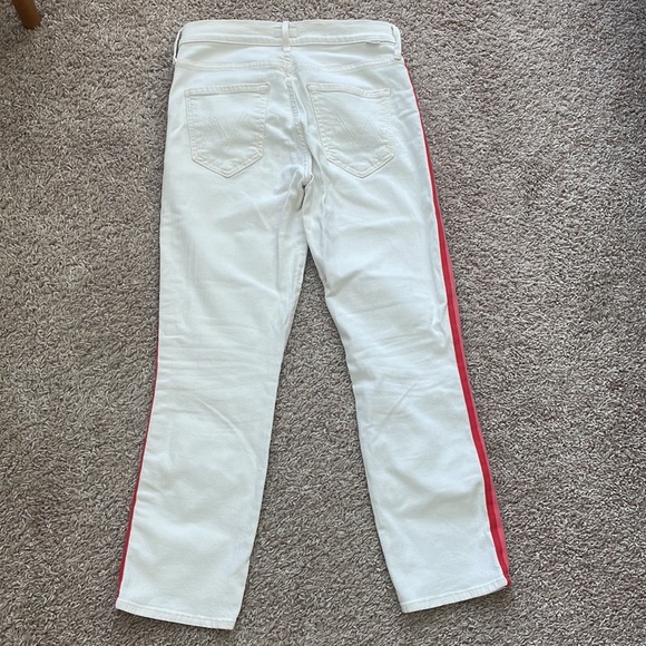 Mother Cream Jeans with Pink and Red Stripe - Picture 7 of 8